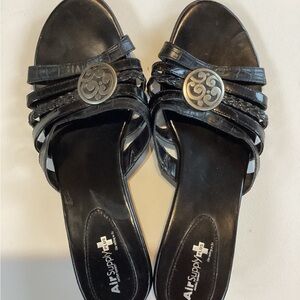 Women's Black Sandals 9 1/2 air supply plus comfort system black